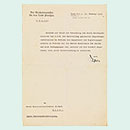 Kurzer maschinengeschriebener Brief mit dem Briefkopf des »Reichskommissars für das Land Preußen«