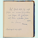Seite eines Poesiealbums mit einem in Sütterlinschrift geschriebenen Spruch