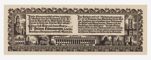 Decorative fold-out card featuring Berlin sights