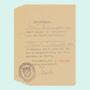 Small horizontal-format form, filled out, bearing the stamp of the Regensburg police department.