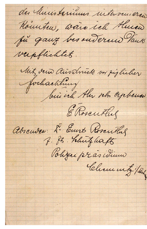 Handwritten letter on graph paper
