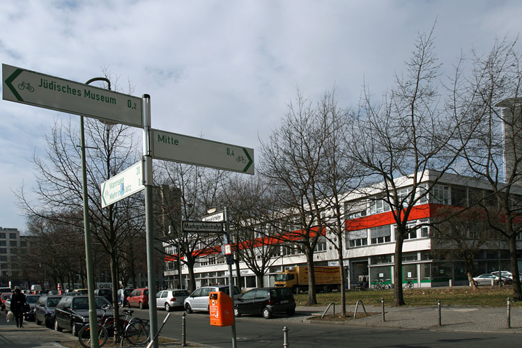 street view with traffic signs
