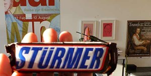 Chocolate bar with the word "Stürmer" on it