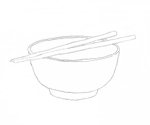 soup bowl with chopsticks