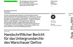 Screenshot of the Website "Die Quellen sprechen"