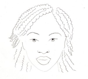 A drawing of Naomi Campbell © Naomi Lubrich