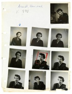 contact sheet with portrait shots and notes