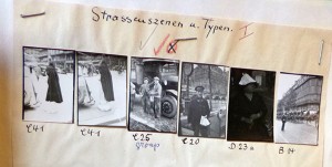 A sheet with six pictures of street scenes