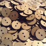 a heap of wooden buttons