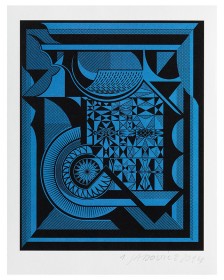 An offset print in blue and black by Georg Sadowicz