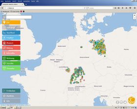 Screenshot of an interactive map of Germany