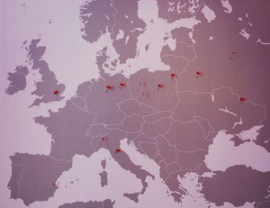 Europakarte mit Fahnen