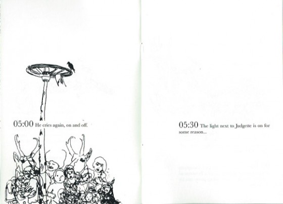 weiterer Ausschnitt, links eine Zeichnung mit Zeitangabe, rechts eine weitere Zeitangabe