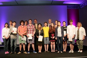 Die Gewinnerinnen und Gewinner des Lyrix-Wettbewerbs  © Deutschlandradio, Foto: Anna-Lisa Deichert