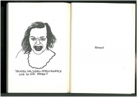 Scan aus einem Buch mit dem Porträt einer Frau, darunter der Text "Dachten Sie, Juden atmen einfach nur so zum Spaß?"
