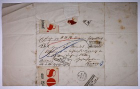 Briefbogen aus dem 19. Jahrhundert adressiert an Emanuel Mendel