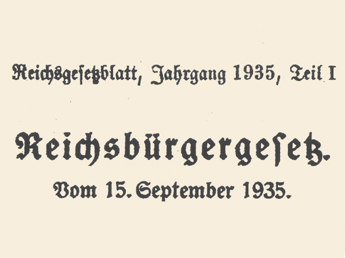 Reich Law Gazette, 1935, Part 1: Reich Citizenship Act of 15 September 1935