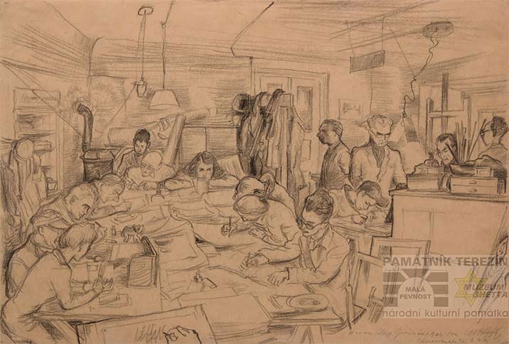 Leo Haas, Drawing Studio in Theresienstadt