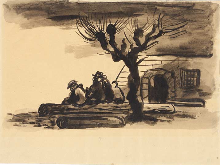 Bedrich Fritta, Rast: Rest: Figures Seated under a Tree