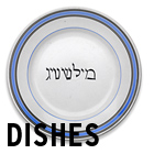 plate with Yiddish inscription and link to "dishes"