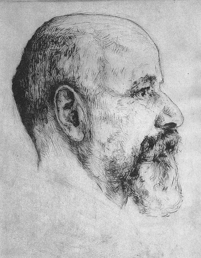Gezeichnetes Porträt Sigmund Nauheim
