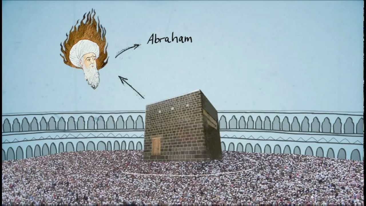 Graphic of the Kaaba in Mecca.