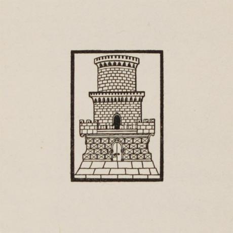 Zeichnung eines steinernen Turms.