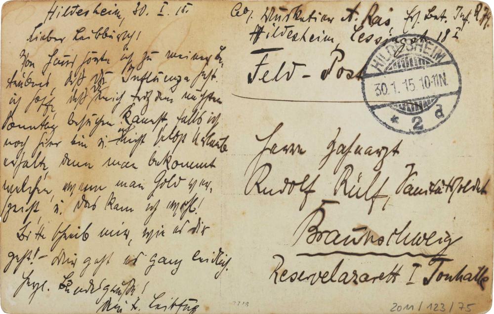 Postcard, handwritten, postmarked