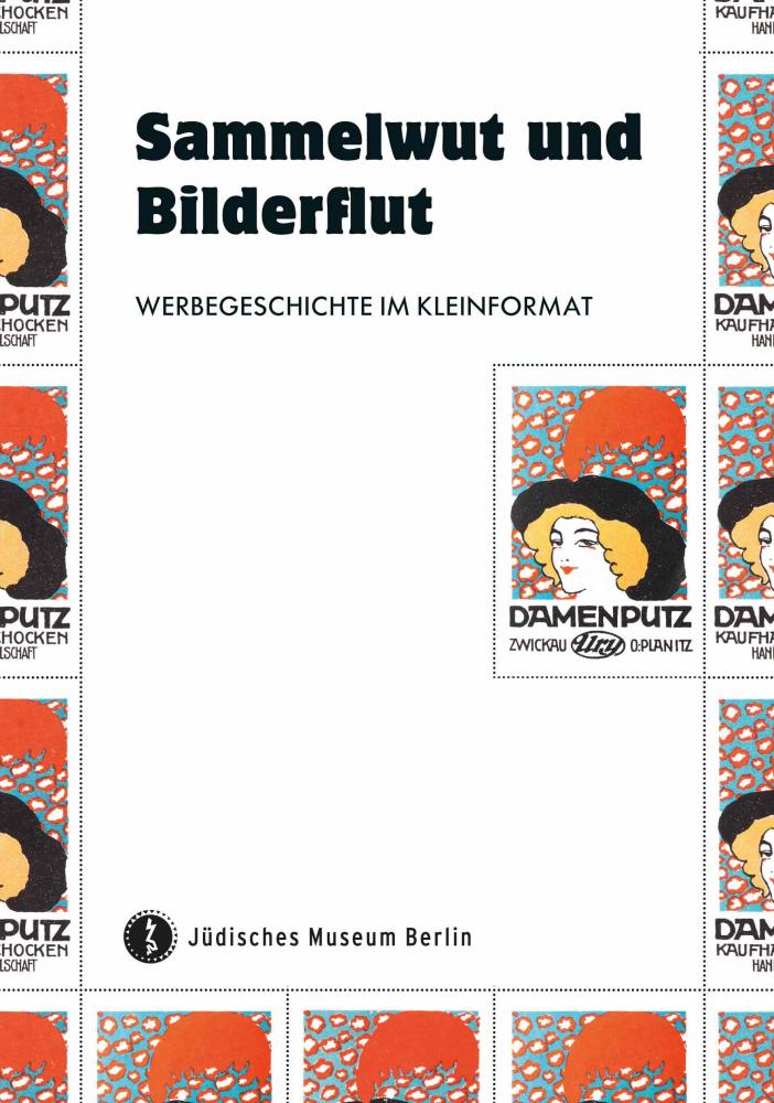 Bok Cover of "Sammelwut und Bilderflut": multiple small illustration of a portrait of a woman wearing a large feathered hat