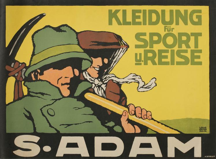 Color lithograph print: Louis Oppenheim, advertising poster for S. Adam