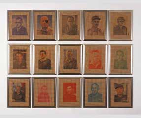 Triptychen: Stickbilder israelischer Generäle - The Limbus Group, Israel, 1997 - Digitaldruck auf Leinwand