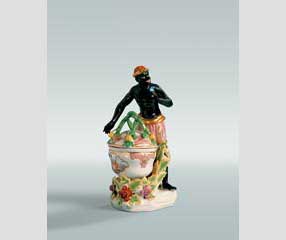 Triptych: Condiments jar with Moor - Vienna, ca. 1741-1744 - Porcelain