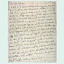 Handschriftlicher, mit Tinte geschriebener Brief