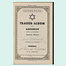 Verzierter Innentitel eines Traueralbums mit handschriftlichen Eintragungen