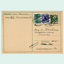 Postkarte mit Adresse und Absender, frankiert mit österreichischen Briefmarken