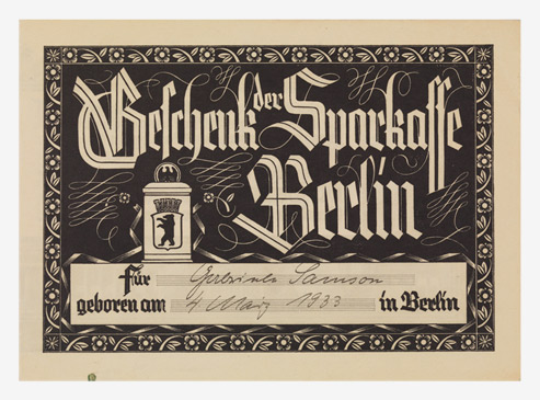 Decorative fold-out card featuring Berlin sights