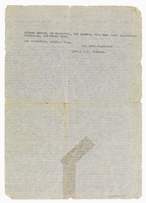 Closely typewritten letter on carbon paper