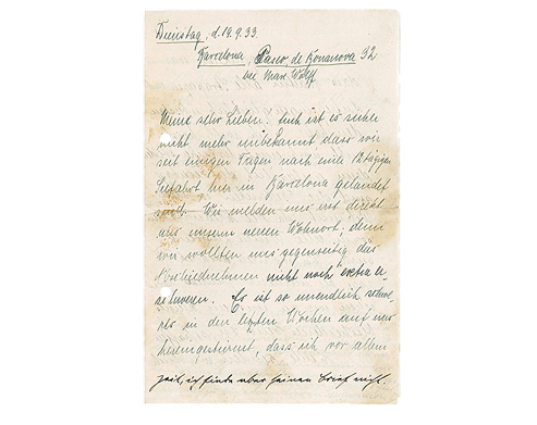 Handwritten letter of several pages composed by two people