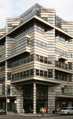 View of street with new building