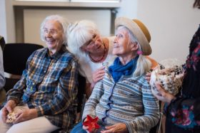 Photo of happy laughing participants