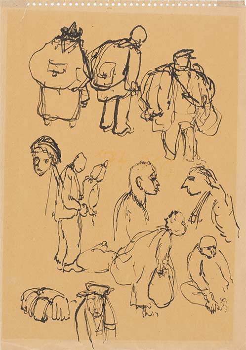 Bedrich Fritta, Studies of Figures from a Transport