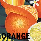 Bild einer Orange mit Schriftzug »Orange«