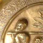 Bowl with biblical spy motif, detail