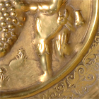 Bowl with biblical spy motif, detail