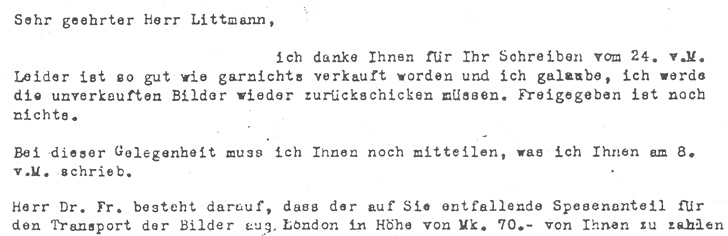 Max Perl an Hans Littmann