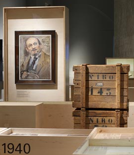 Painting and boxes in the exhibition Painting and boxes in the exhibition