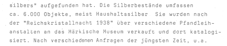 Aktenvermerk über die Auffindung