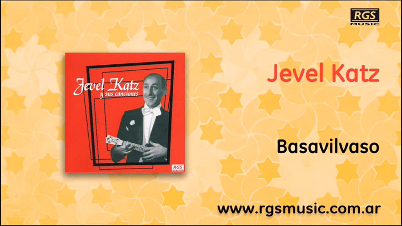Record cover showing a man with a guitar and the inscription: Jevel Katz y sus canciones.