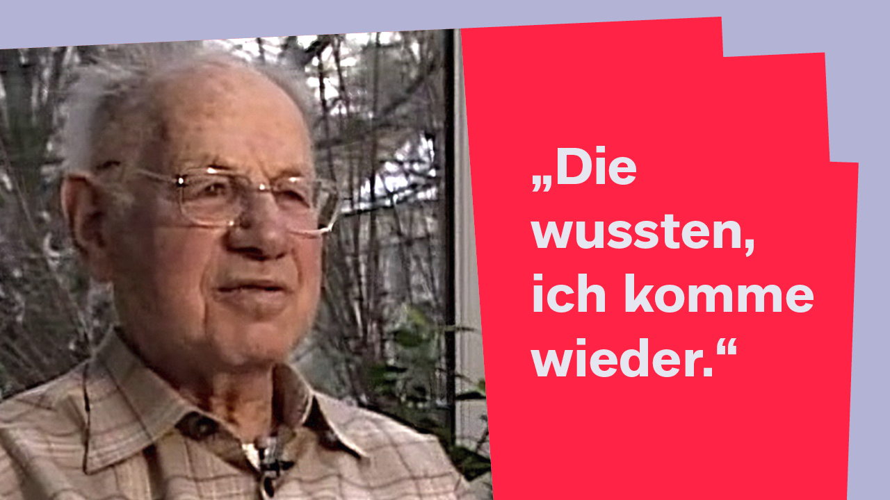 Poträt von Rudolf Lappe mit Zitat: Die wussten, ich komme wieder.