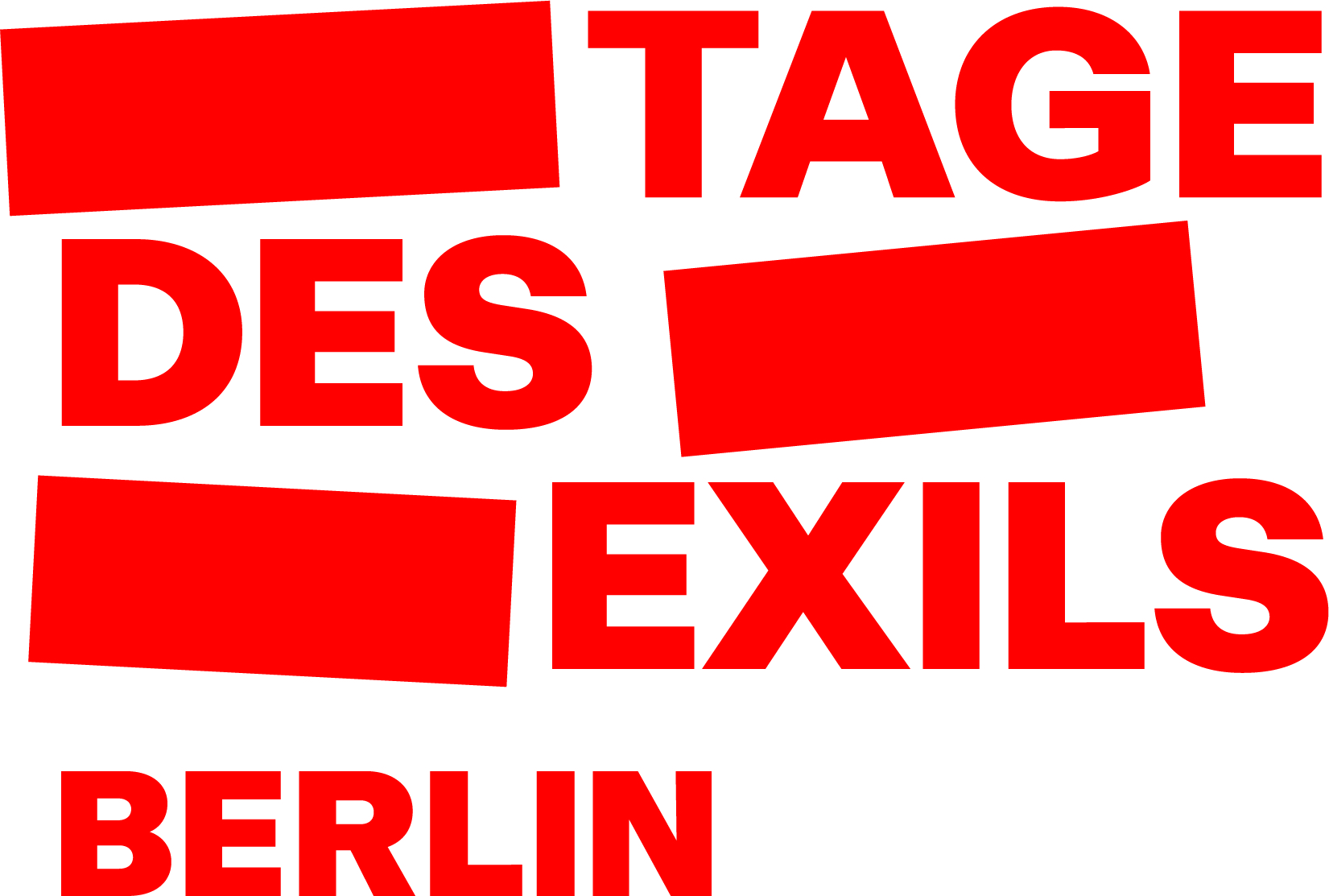 Das Logo "Tage des Exils Berlin" ist rot-weiß gestaltet. 